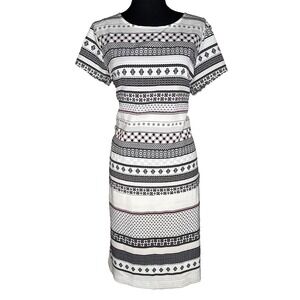 Ann Taylor Printed Top/Skirt Set Geometric Stretch Office Workwear Sz‎ M 14 READ